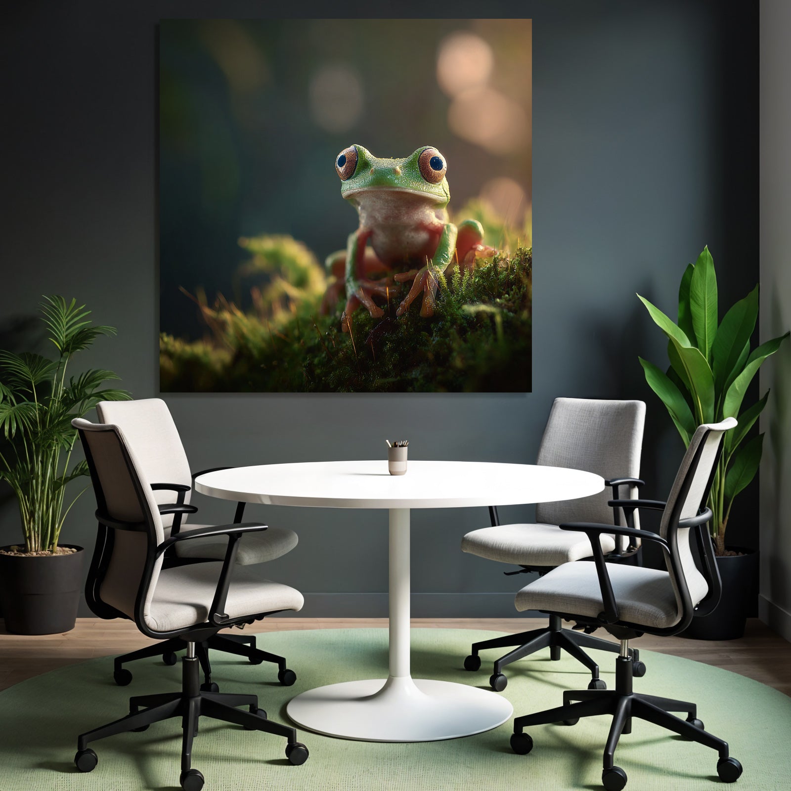 Frosch Auf Moosigem Oberfläche