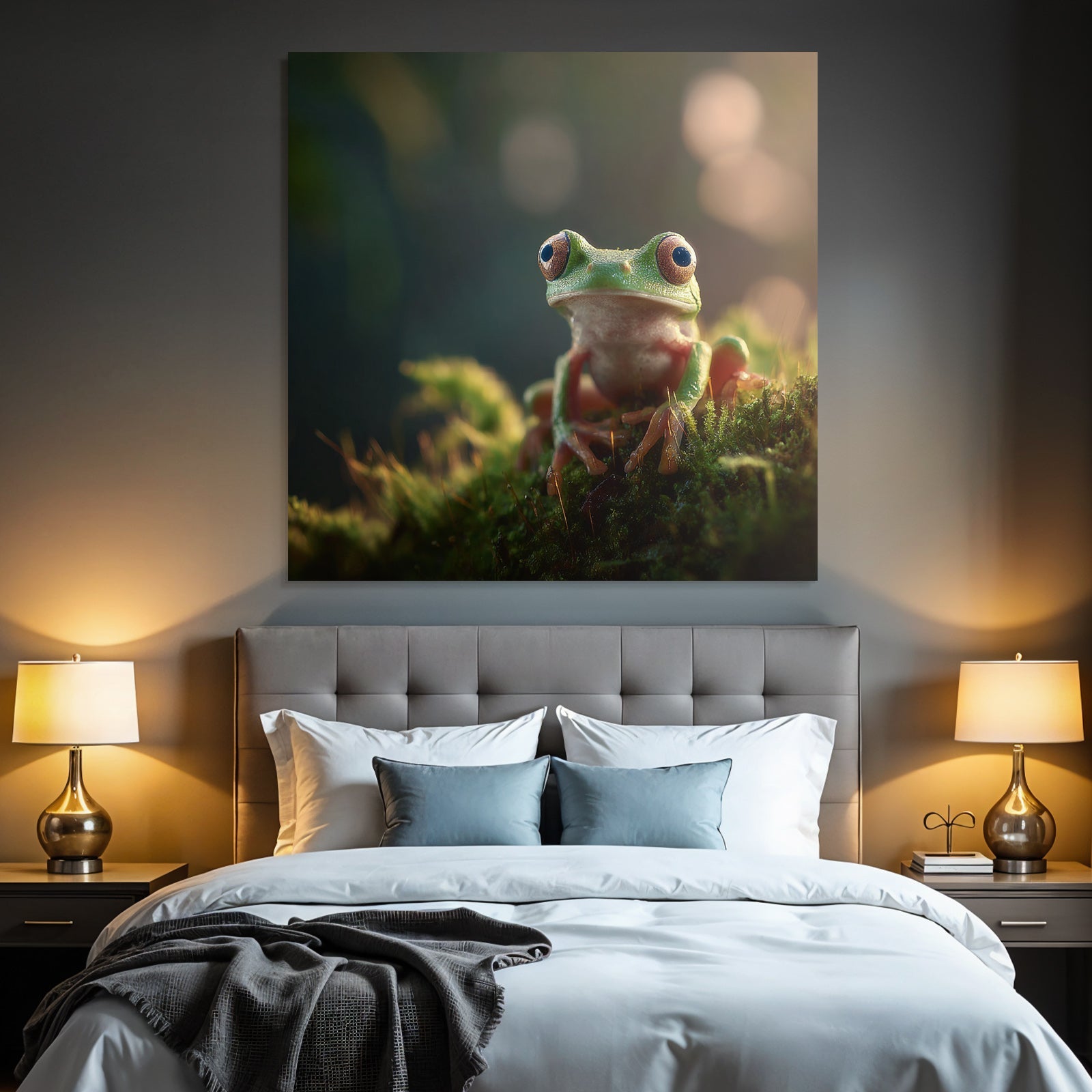Frosch Auf Moosigem Oberfläche