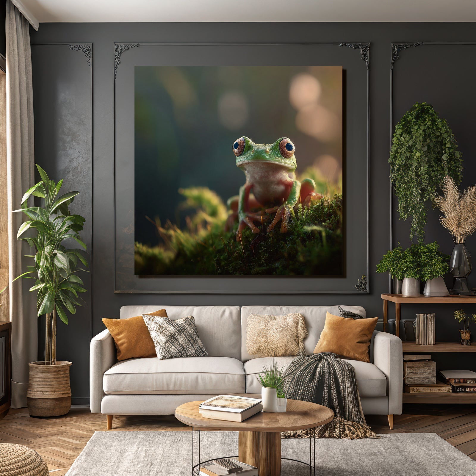Frosch Auf Moosigem Oberfläche
