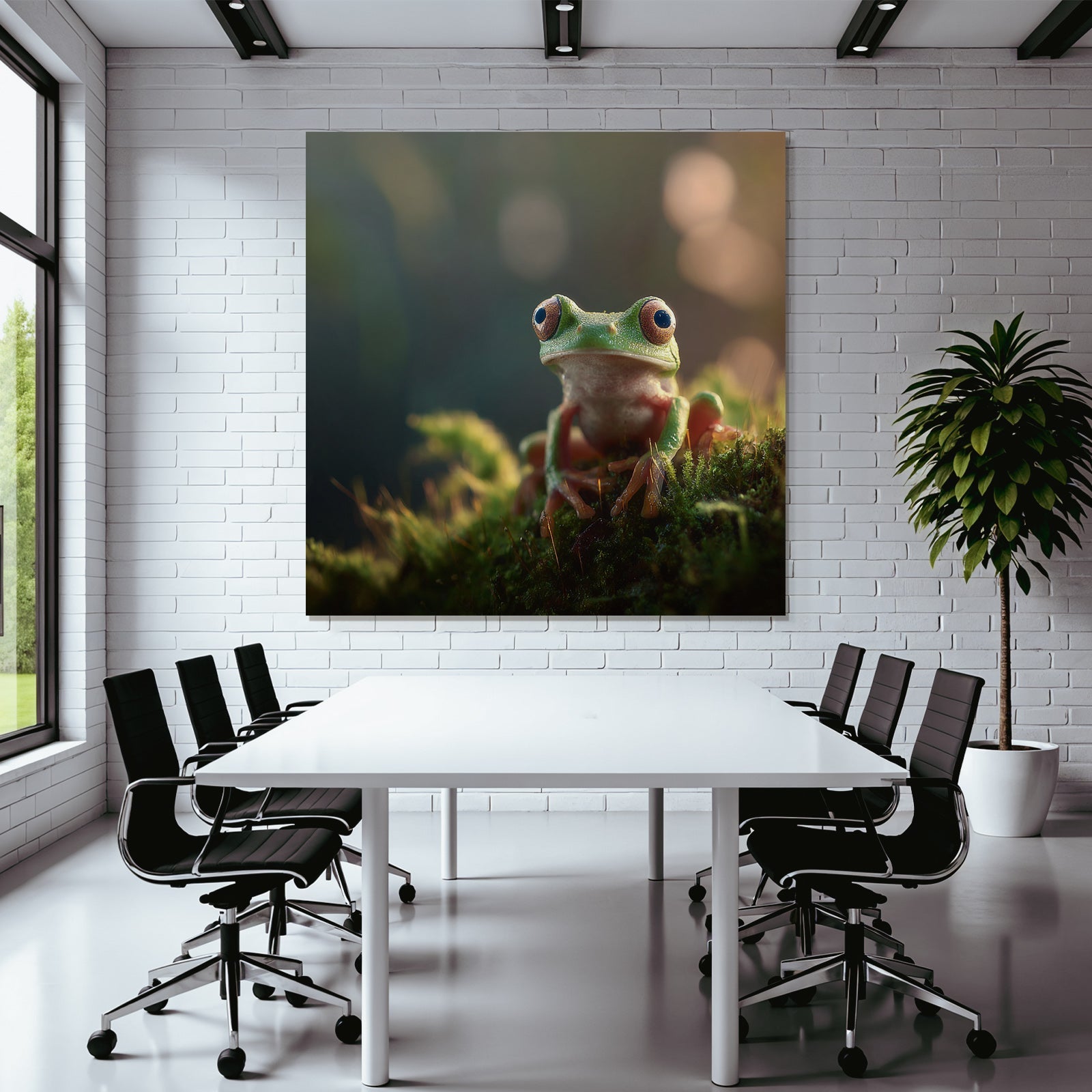 Frosch Auf Moosigem Oberfläche