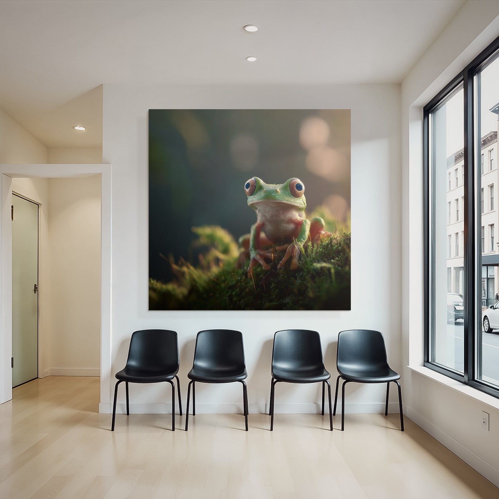 Frosch Auf Moosigem Oberfläche