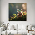 Frosch Auf Moosigem Oberfläche
