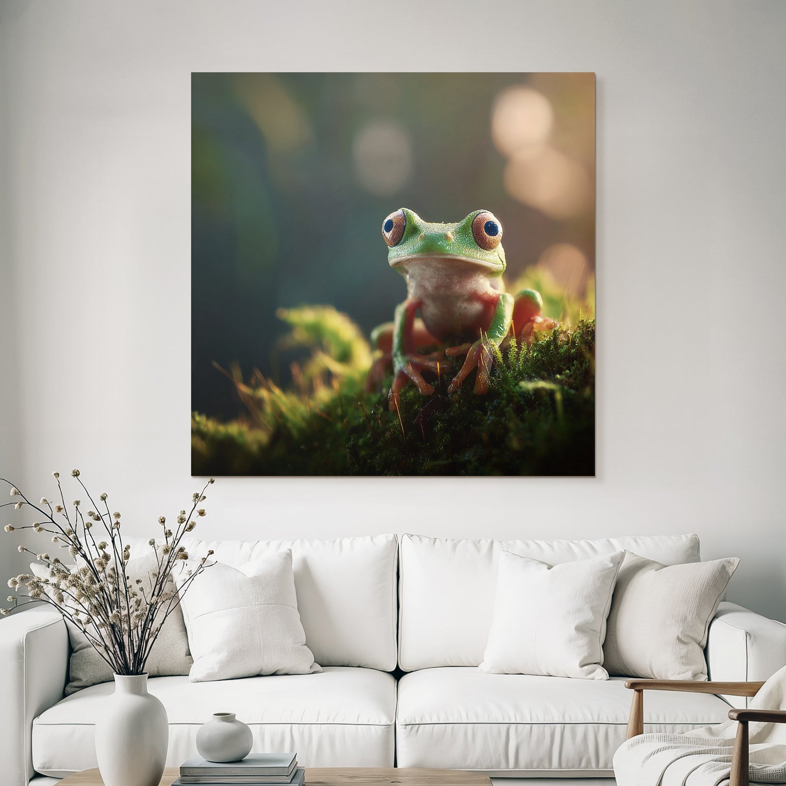 Frosch Auf Moosigem Oberfläche