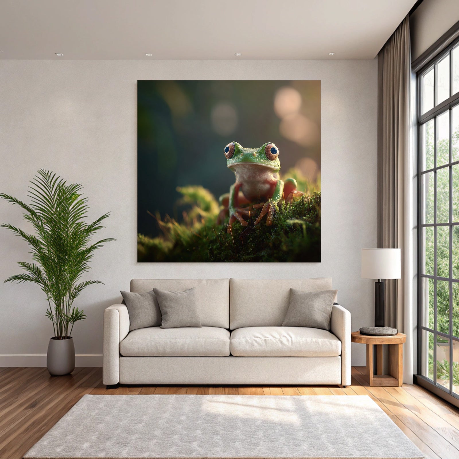 Frosch Auf Moosigem Oberfläche