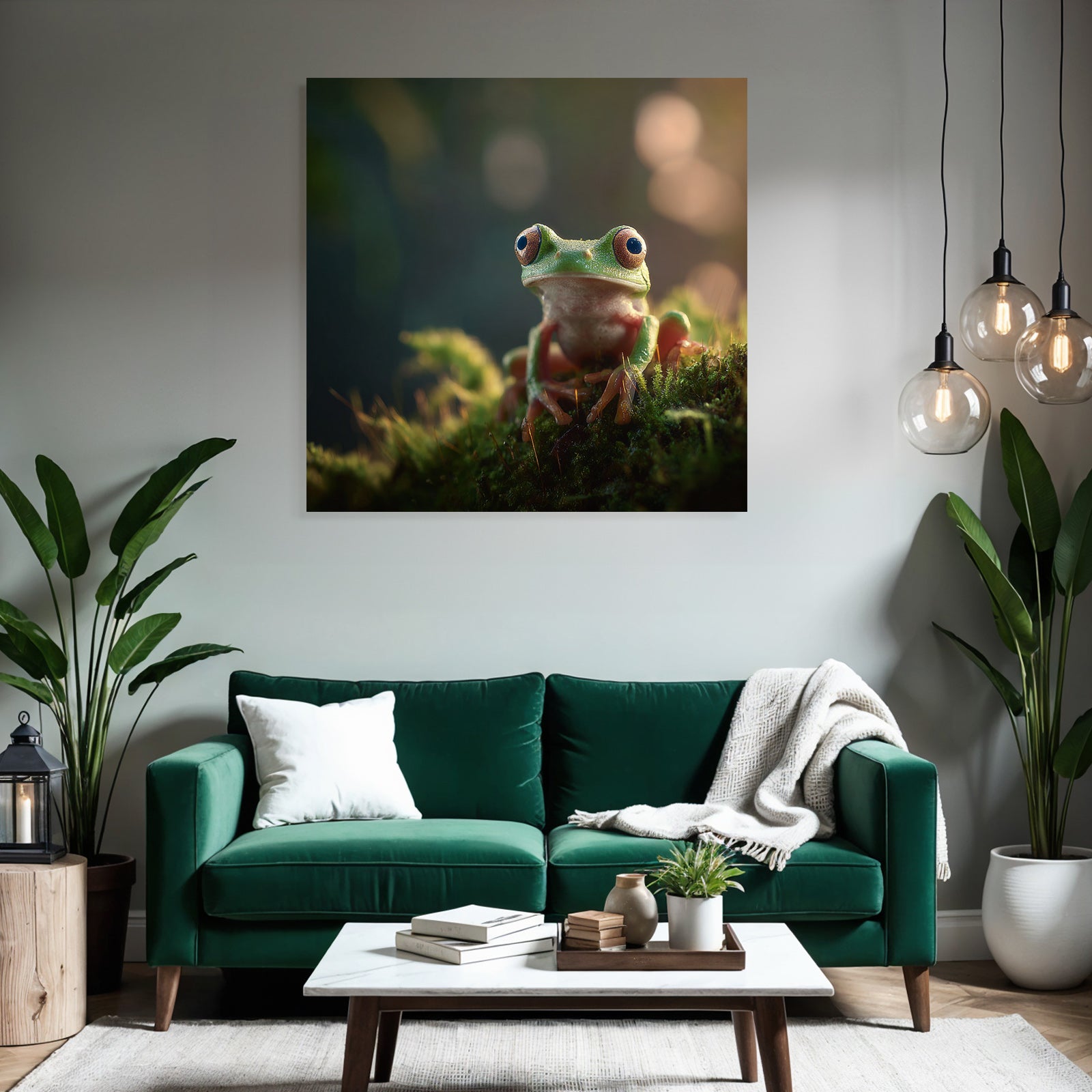 Frosch Auf Moosigem Oberfläche