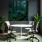Frosch Im Wald Moosiger Boden Dunkle Atmosphäre