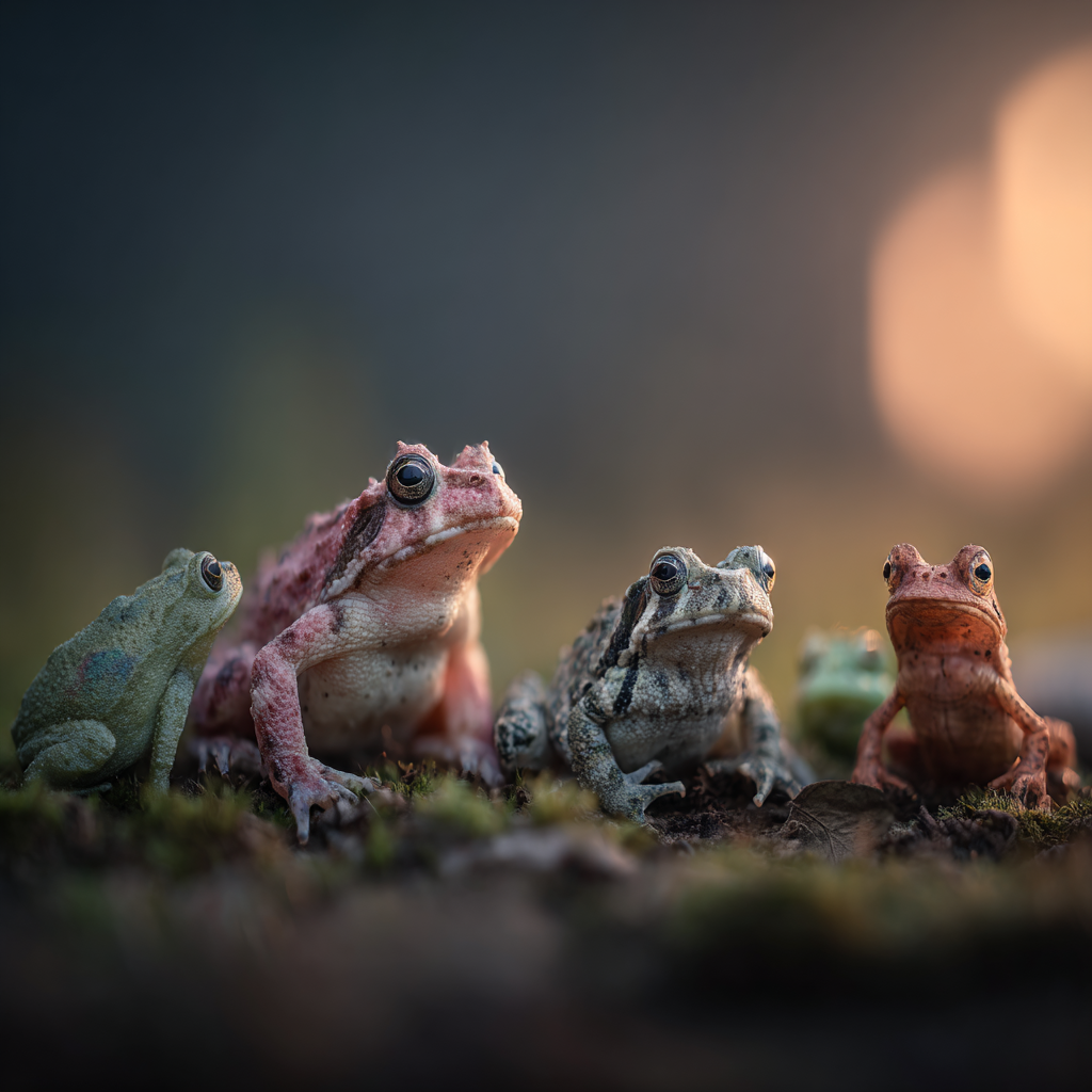 Froschgruppe Farbenvielfalt Im Naturraum | Insekten und Amphibien | Tiere