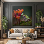 Gruner Frosch Zwischen Bunten Blumen