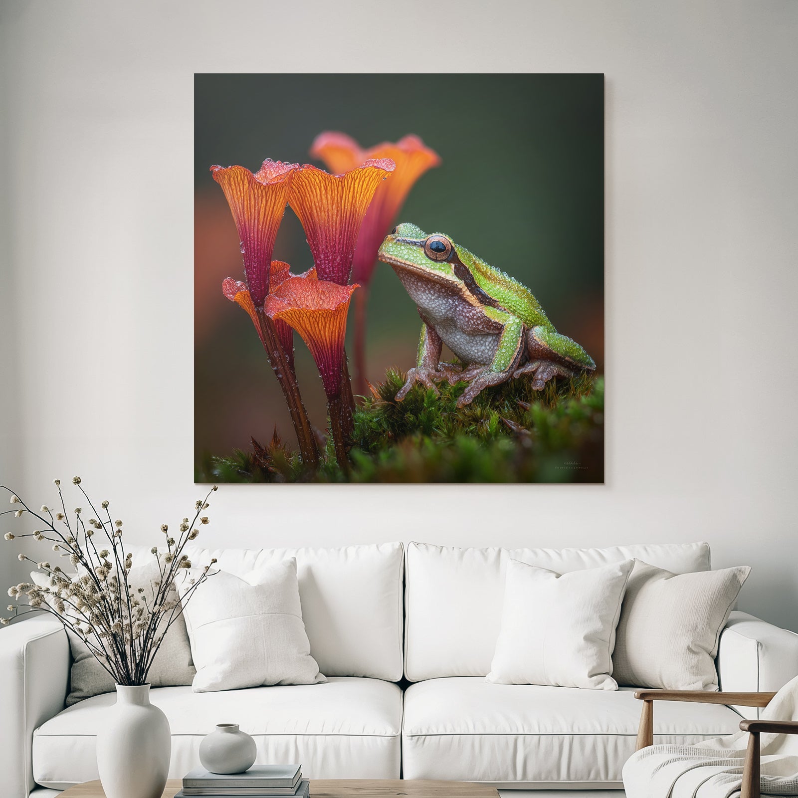 Gruner Frosch Zwischen Bunten Blumen