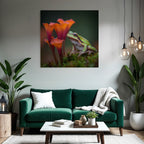Gruner Frosch Zwischen Bunten Blumen