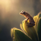Kleiner Frosch Auf Blatt | Insekten und Amphibien | Tiere