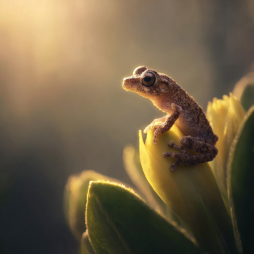 Kleiner Frosch Auf Blatt | Insekten und Amphibien | Tiere