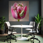 Lebhafte Rosa Tulpe Mit Zwei Froschen Einer Heuschrecke Und Einem Käfer