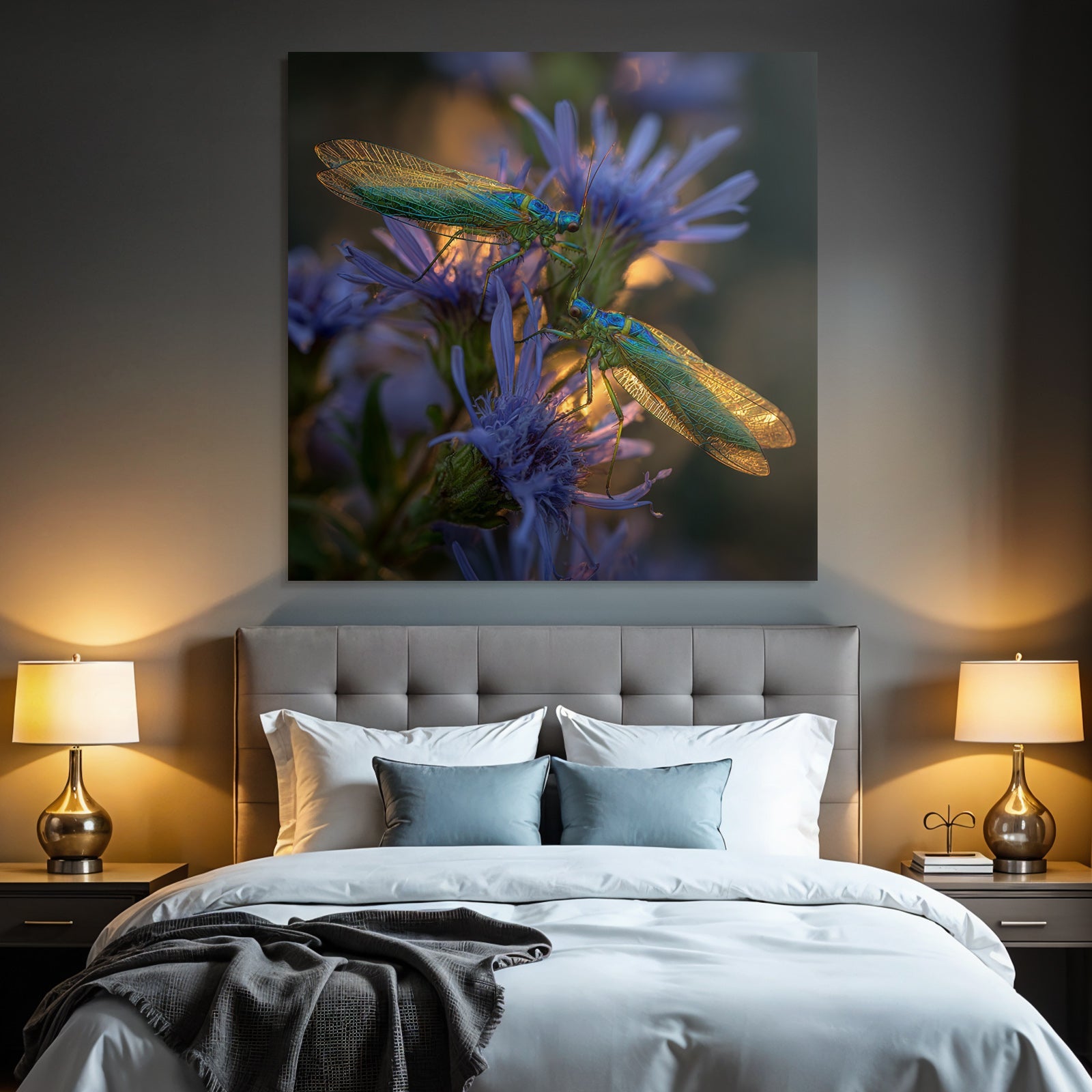 Makroaufnahme Insekten Auf Lila Blumen