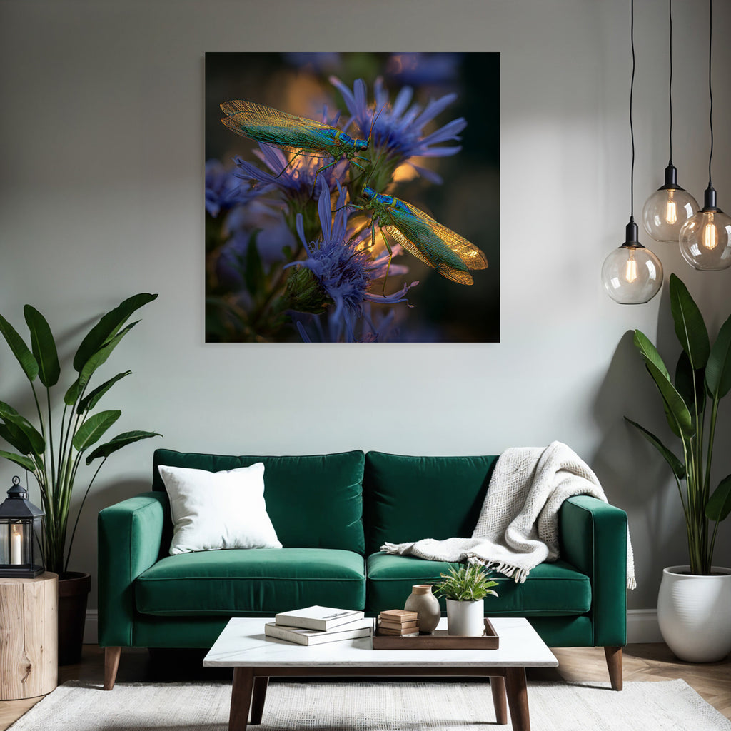 Makroaufnahme Insekten Auf Lila Blumen