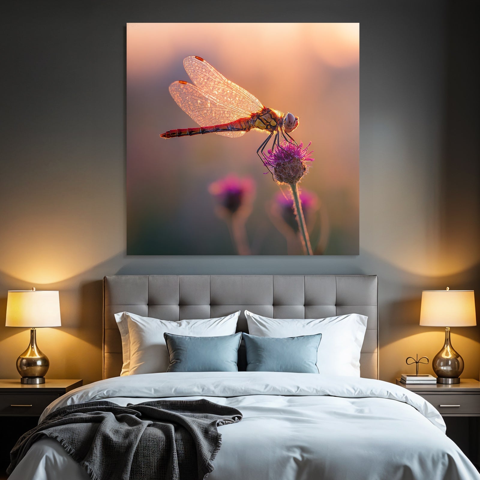 Nahaufnahme Einer Libelle Auf Einer Blume