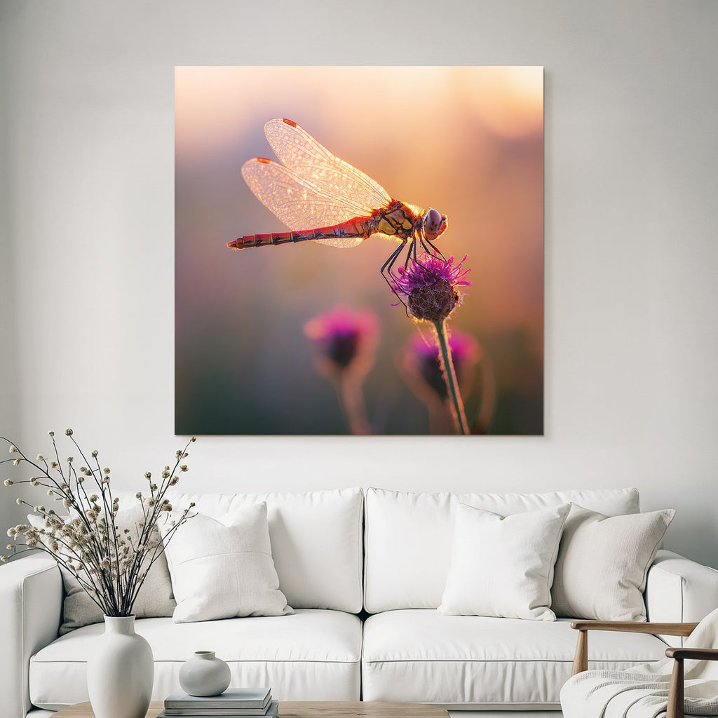 Nahaufnahme Einer Libelle Auf Einer Blume