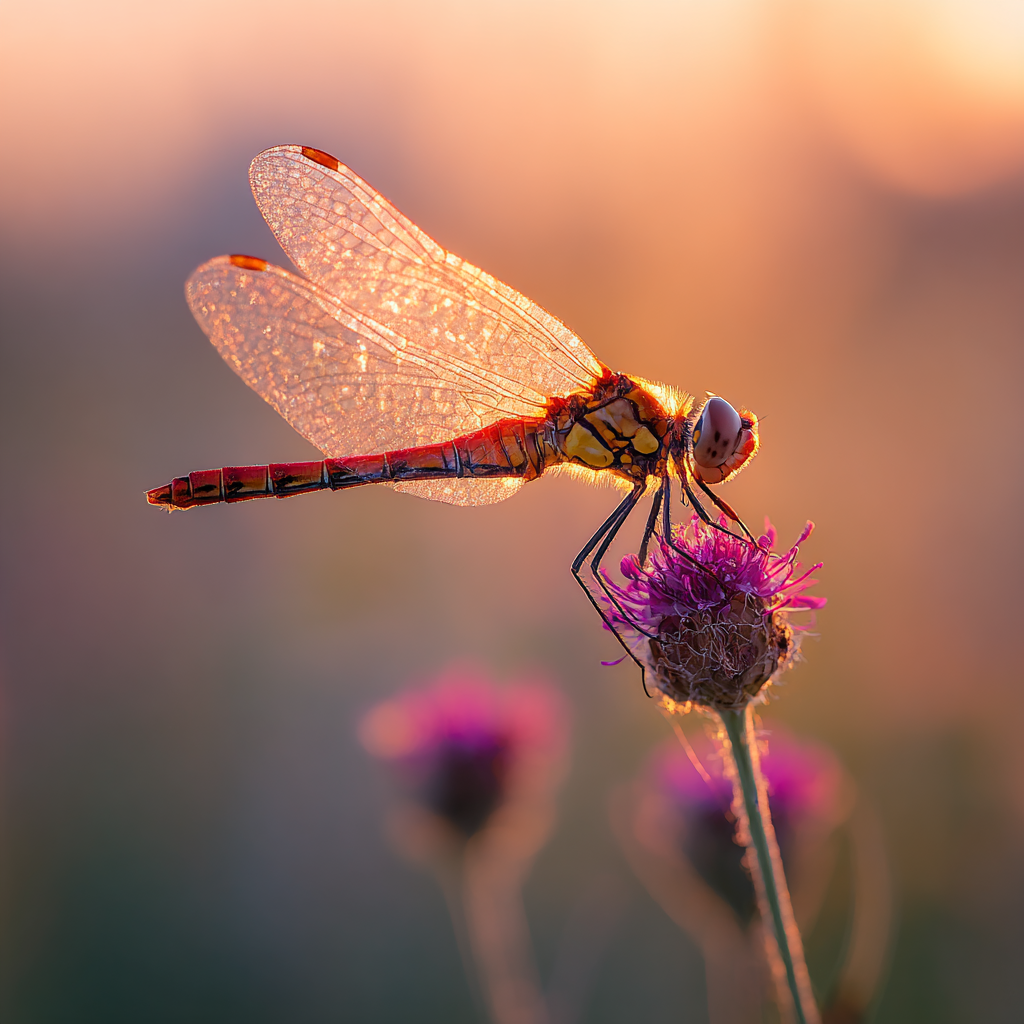 Nahaufnahme Einer Libelle Auf Einer Blume | Insekten und Amphibien | Tiere