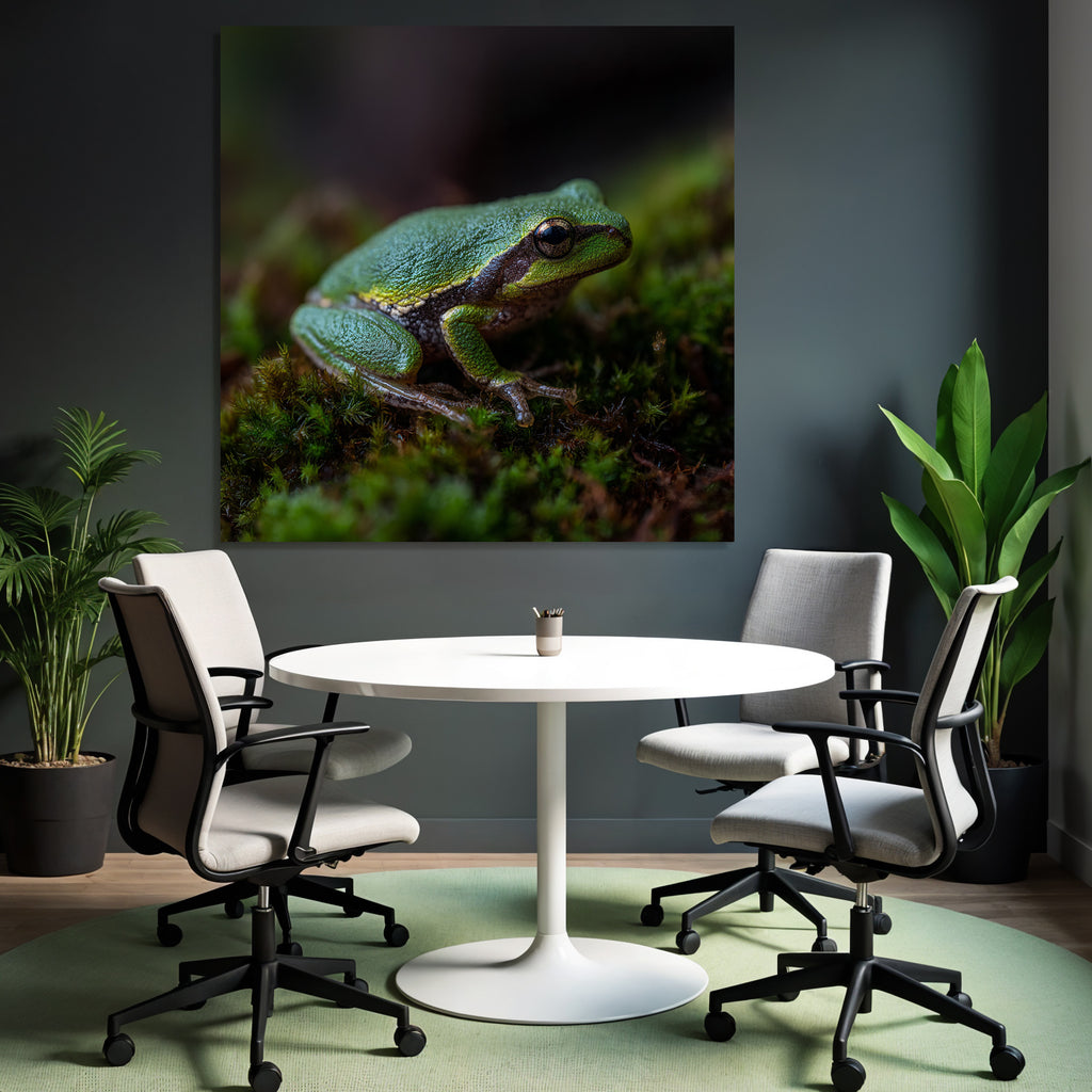 Nahaufnahme Eines Frosches Auf Moos