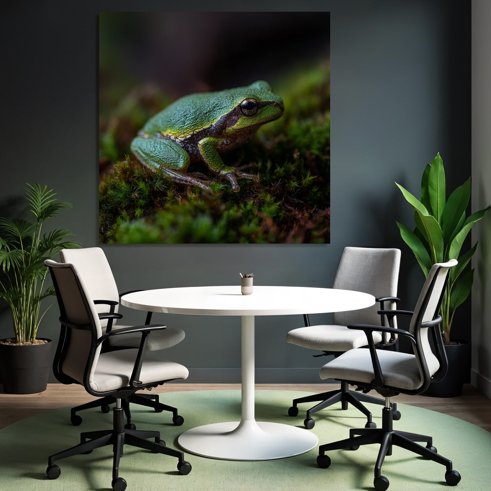 Nahaufnahme Eines Frosches Auf Moos