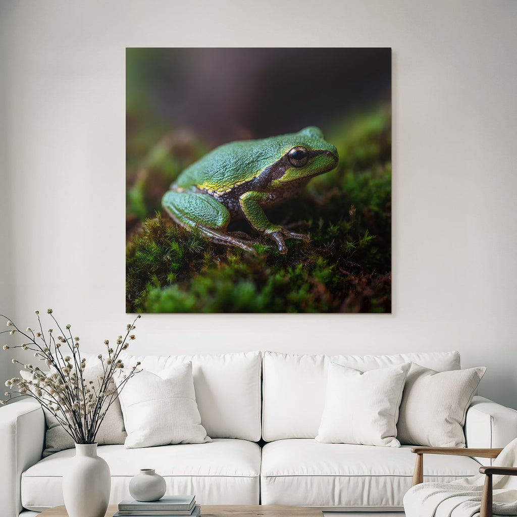 Nahaufnahme Eines Frosches Auf Moos