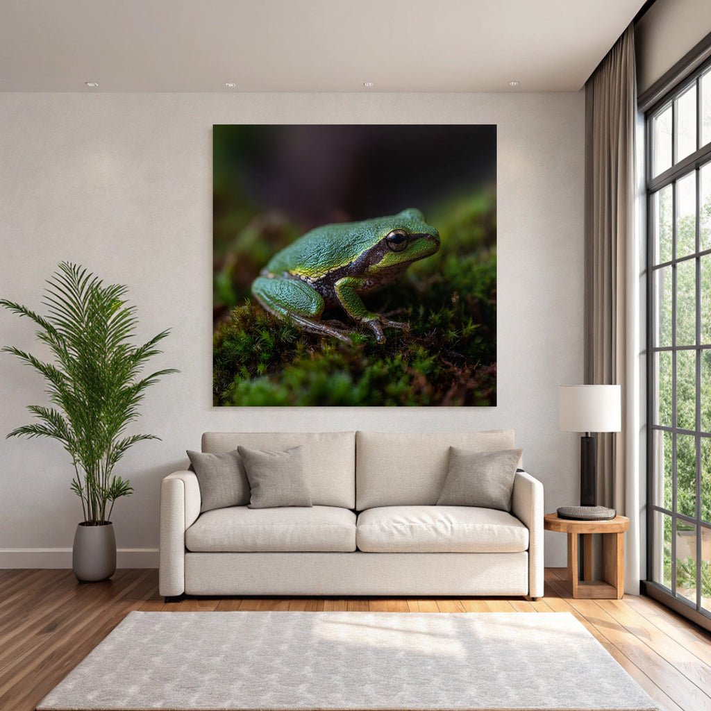 Nahaufnahme Eines Frosches Auf Moos