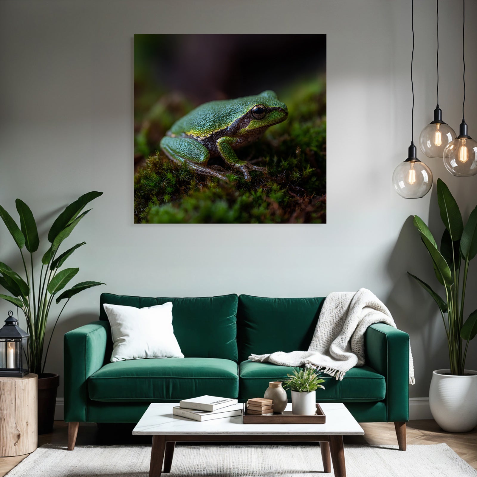 Nahaufnahme Eines Frosches Auf Moos
