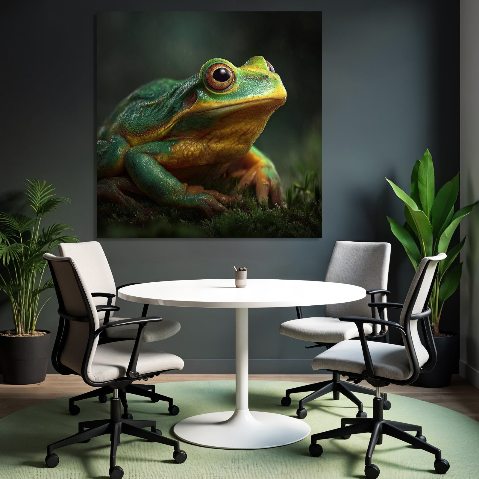 Nahaufnahme Grüner Frosch Auf Moos