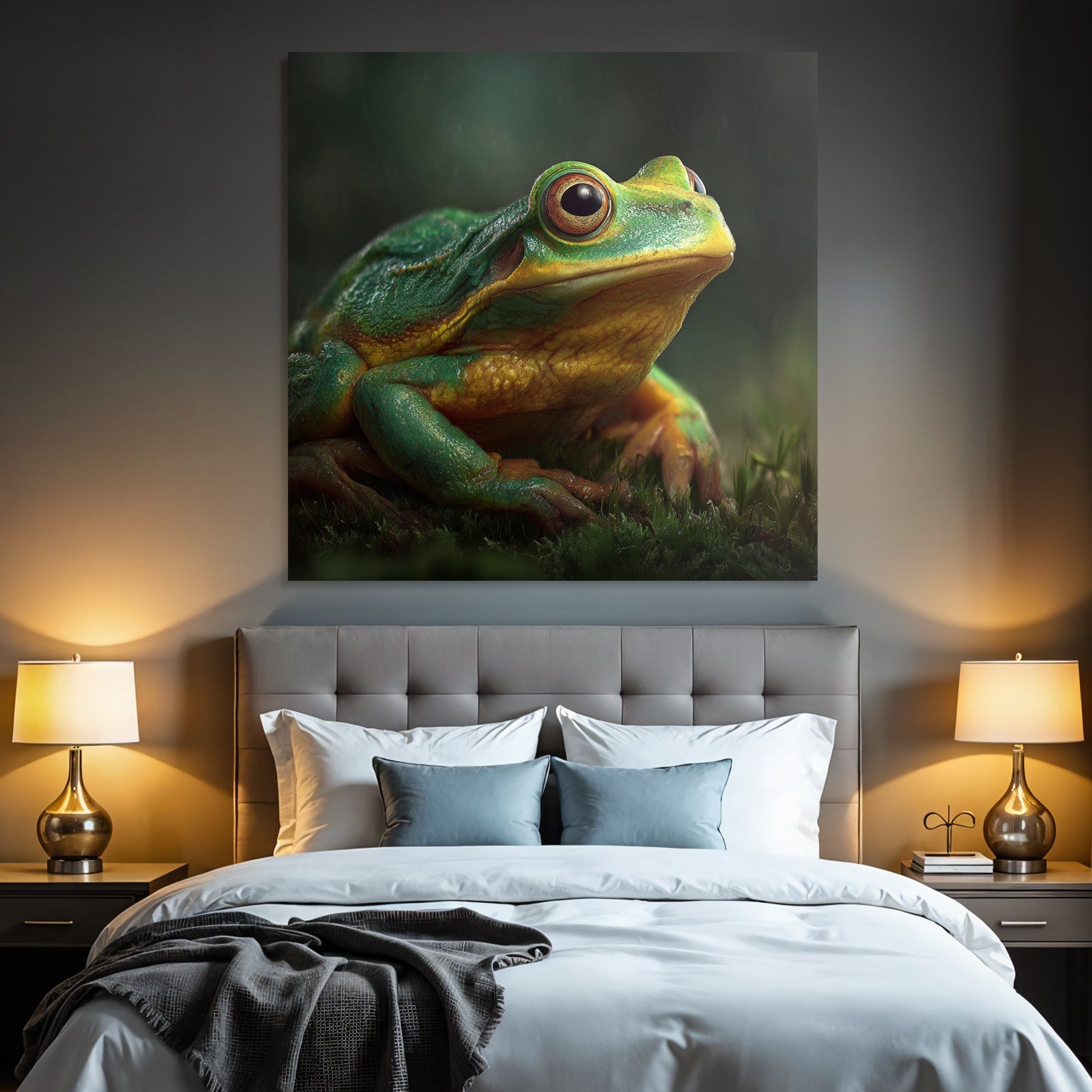 Nahaufnahme Grüner Frosch Auf Moos