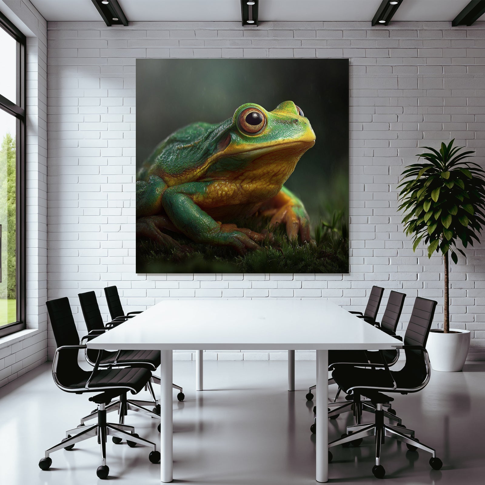 Nahaufnahme Grüner Frosch Auf Moos