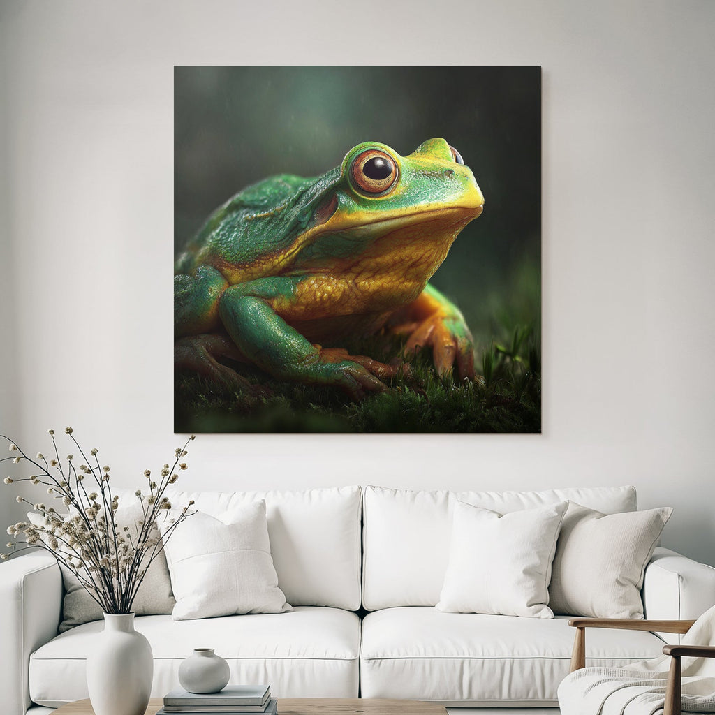 Nahaufnahme Grüner Frosch Auf Moos
