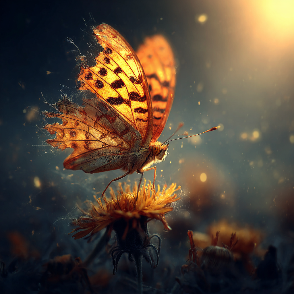 Schmetterling Auf Blume Im Warmen Licht | Insekten und Amphibien | Tiere