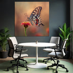 Schmetterling Auf Blume Mit Bunten Hintergrund