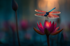 Libelle Auf Blühender Lotusblume | Insekten und Amphibien | Tiere
