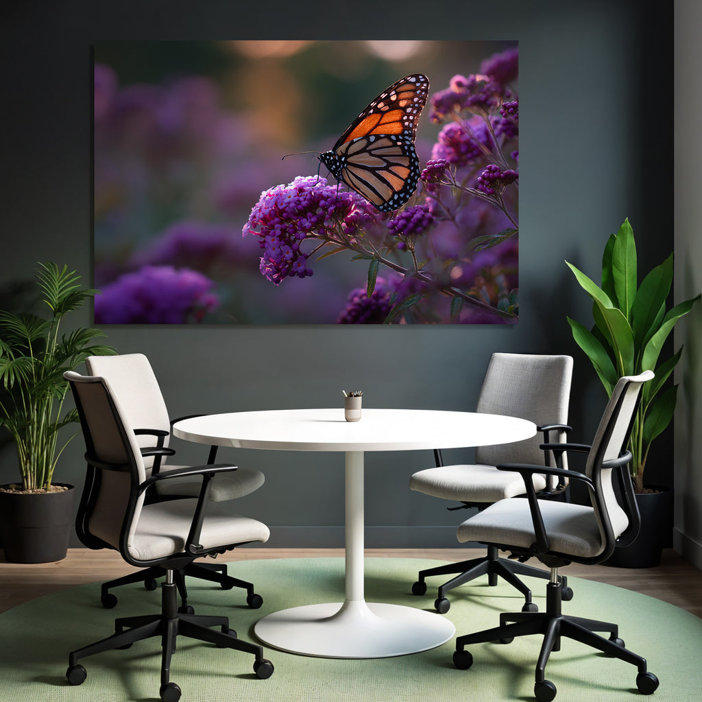 Monarchfalter Auf Lila Blumen