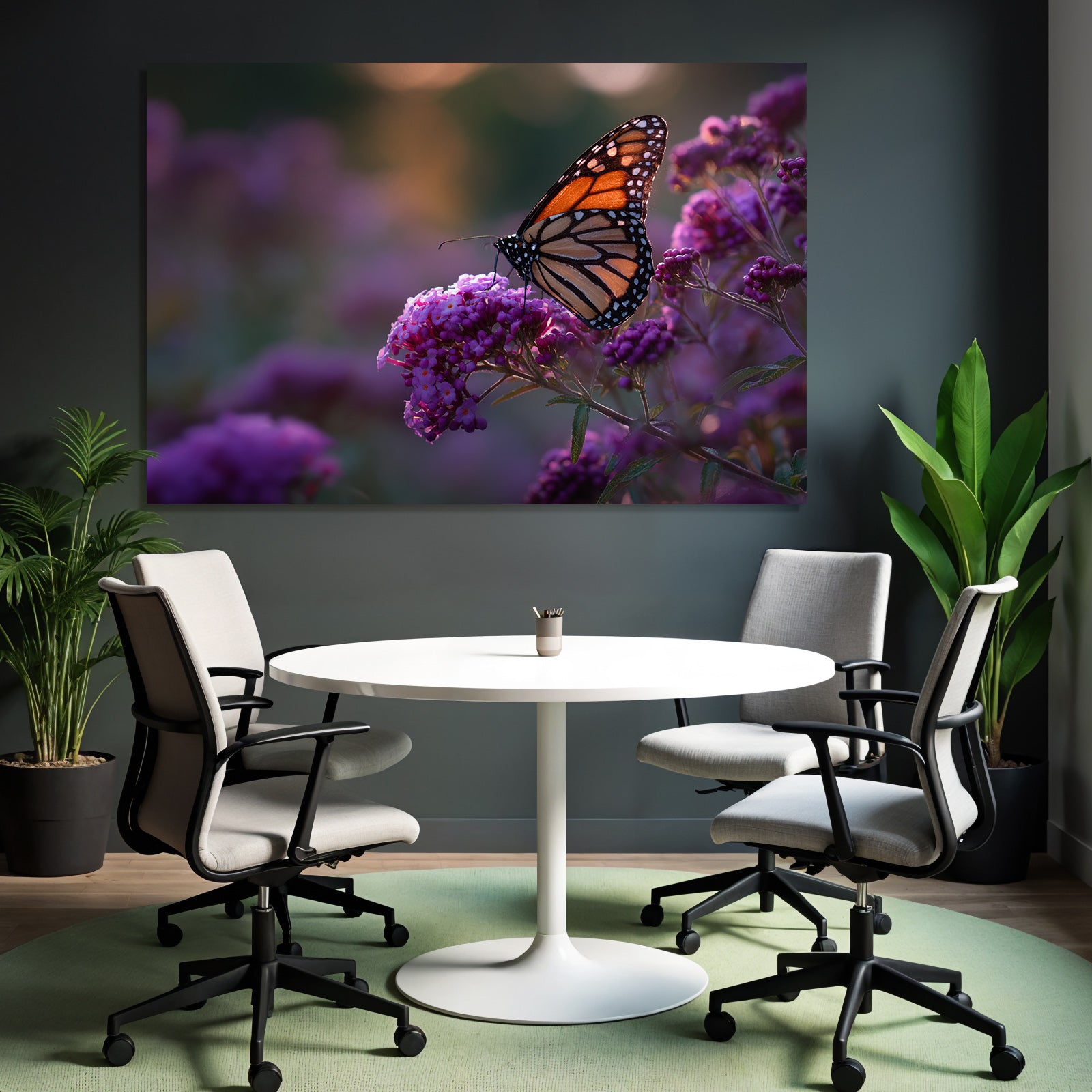 Monarchfalter Auf Lila Blumen