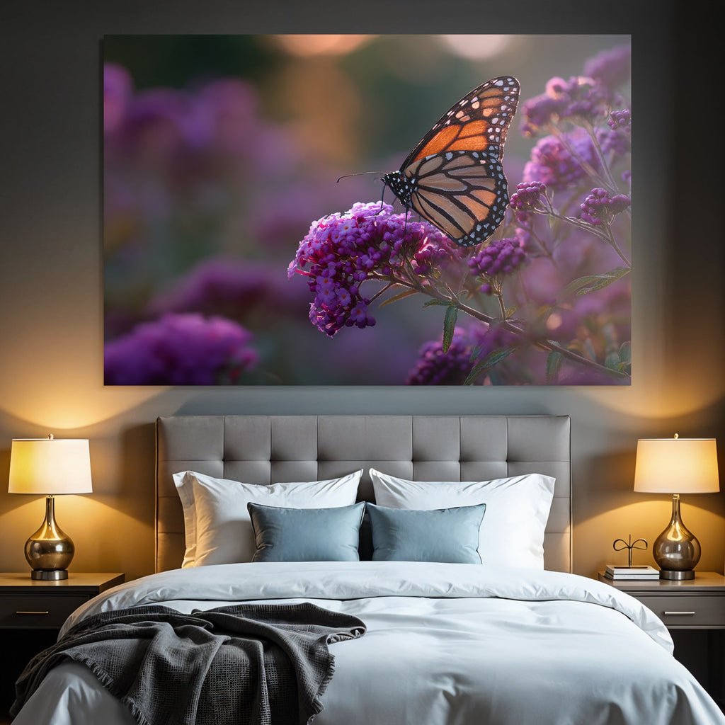 Monarchfalter Auf Lila Blumen