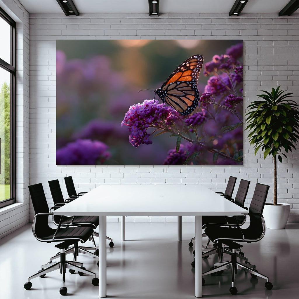 Monarchfalter Auf Lila Blumen