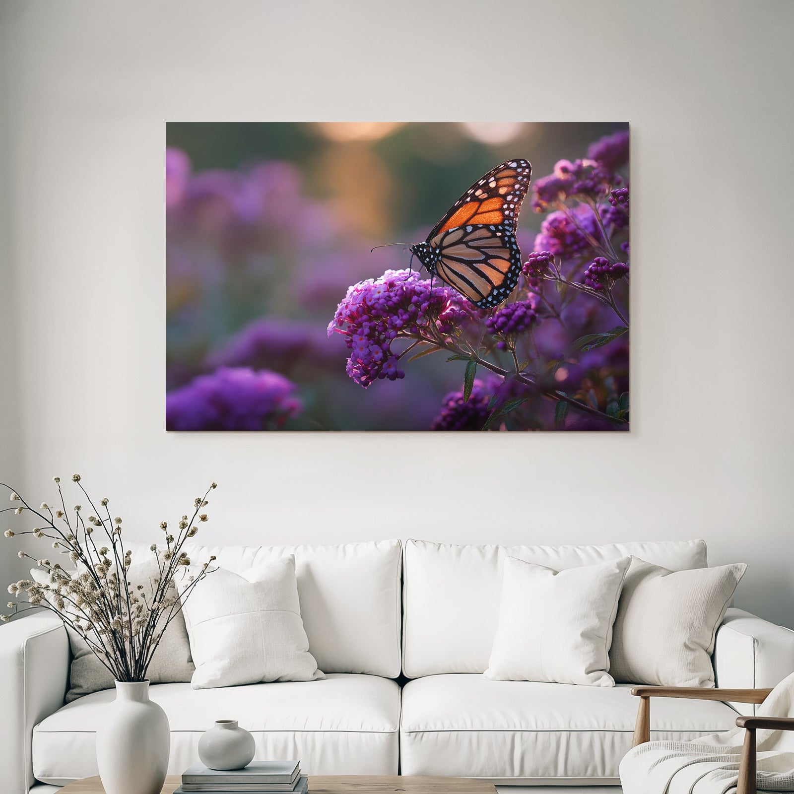Monarchfalter Auf Lila Blumen