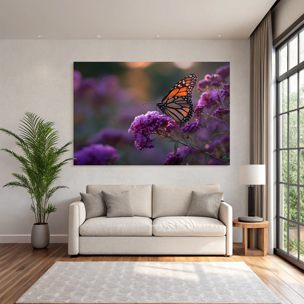 Monarchfalter Auf Lila Blumen