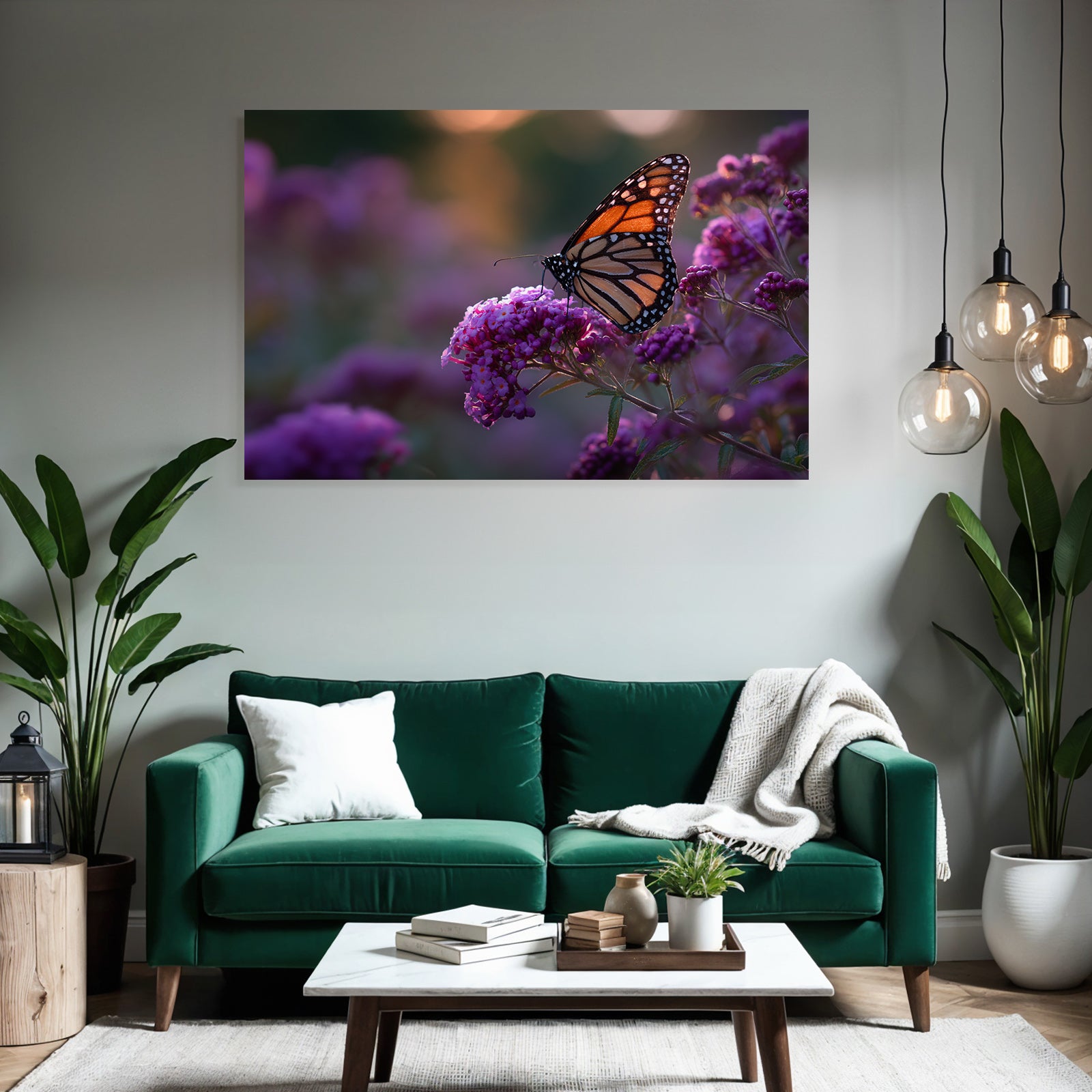 Monarchfalter Auf Lila Blumen