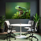 Nahaufnahme Eines Grünen Frosches Auf Moos