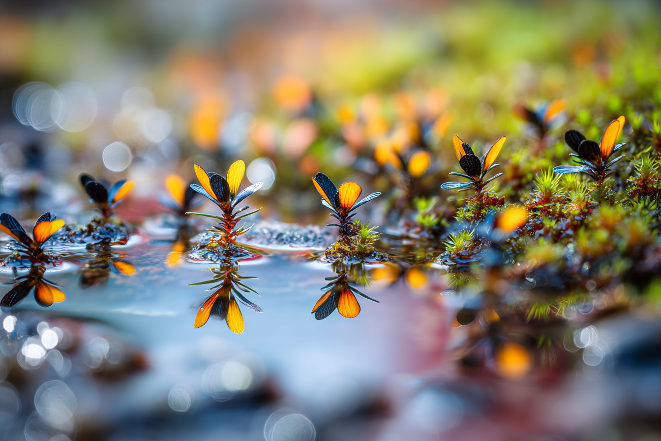 Nahaufnahme Von Blumen Und Pflanzen Auf Wasseroberfläche | Insekten und Amphibien | Tiere