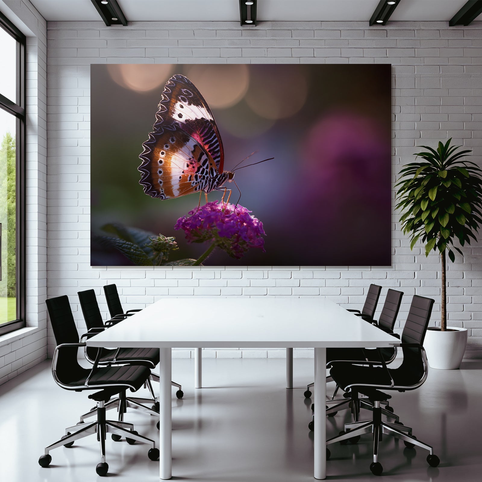 Schmetterling Auf Blume Mit Leuchtenden Farben