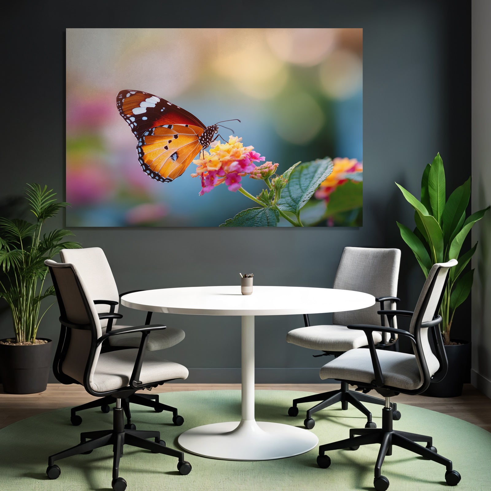 Schmetterling Auf Farbenfroher Blume