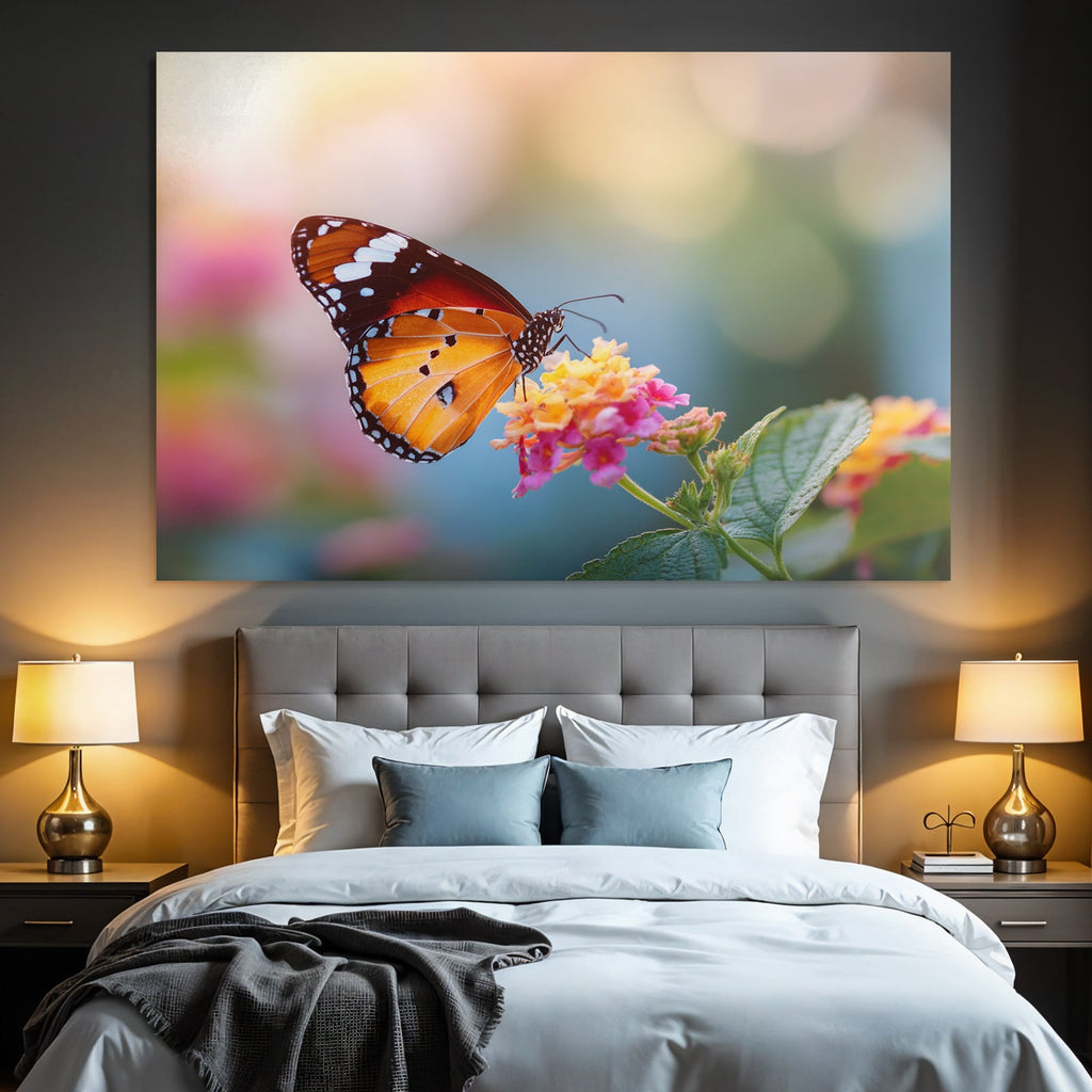 Schmetterling Auf Farbenfroher Blume