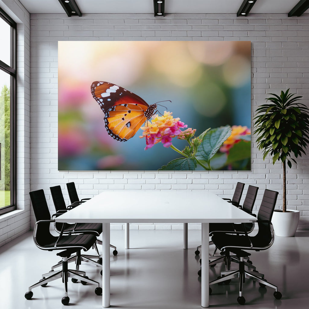 Schmetterling Auf Farbenfroher Blume