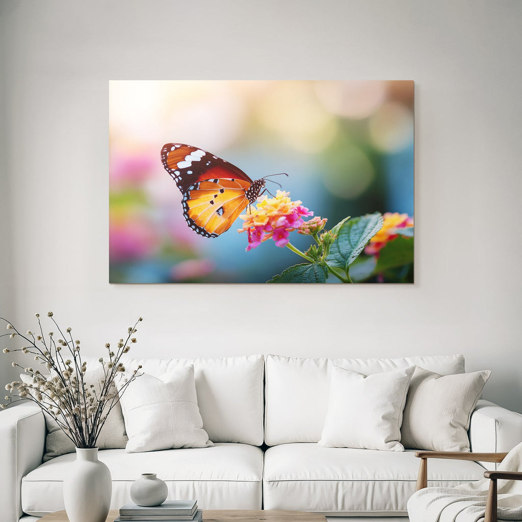 Schmetterling Auf Farbenfroher Blume