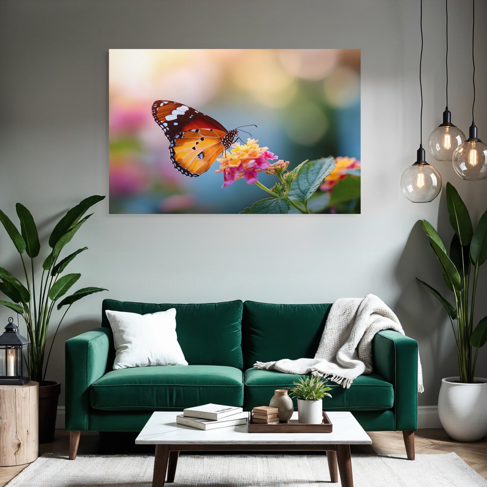 Schmetterling Auf Farbenfroher Blume