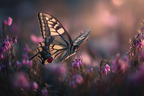 Schmetterling Auf Rosa Blumen Unscharfer Hintergrund | Insekten und Amphibien | Tiere